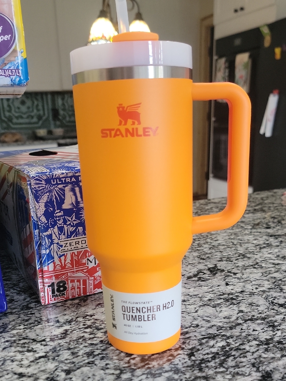 Stanley Bright Orange Tumbler with Handle